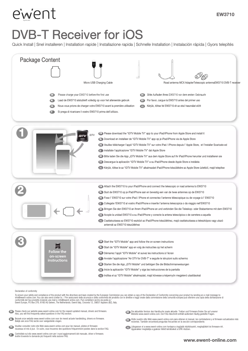 Page 1 de la notice Manuel utilisateur Ewent EW3710