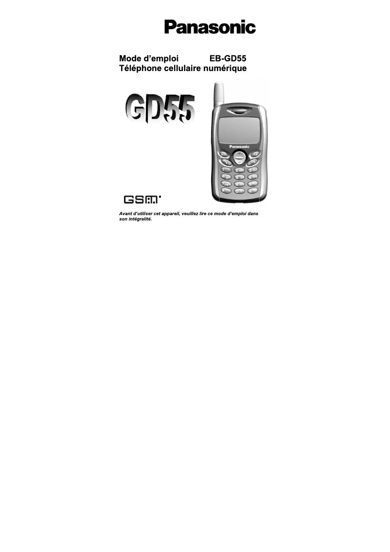 Page 1 de la notice Manuel utilisateur Panasonic EB-GD55