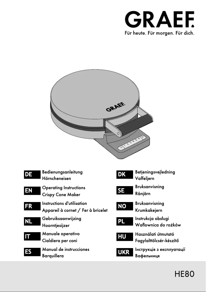 Page n°1 - Manuel utilisateur Graef HE 80