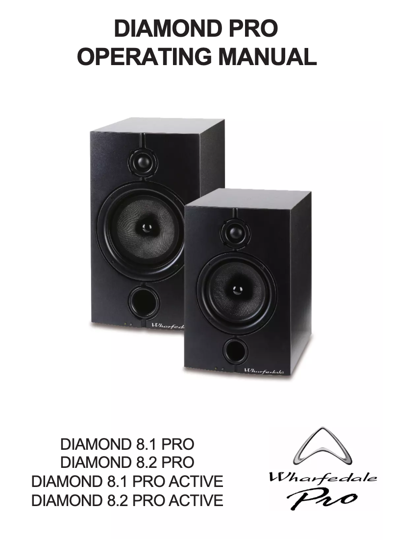 Page 1 de la notice Manuel utilisateur Wharfedale Diamond 8.2 Pro