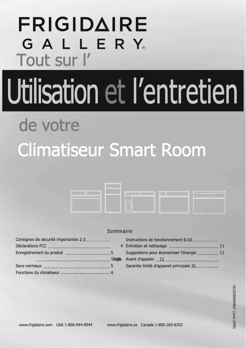 Page 1 de la notice Manuel utilisateur Frigidaire FGRC0844S1