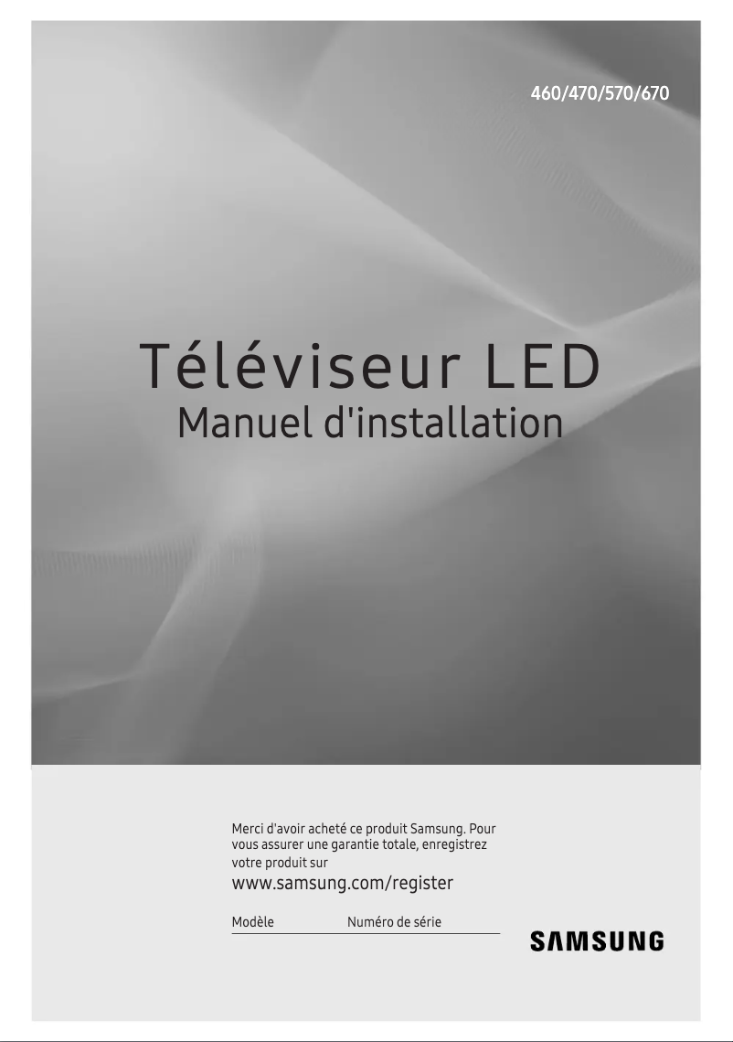 Page n°1 - Guide d'installation Samsung HG32EE460FK