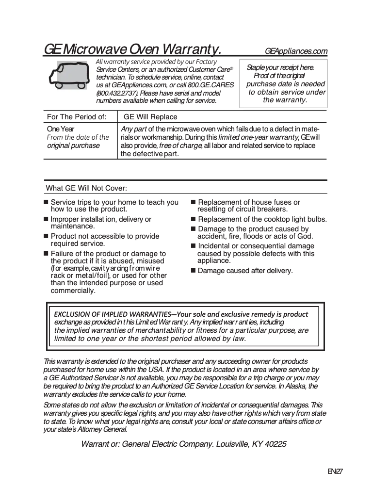 Image de la première page du manuel de l'appareil JVM3160EFES