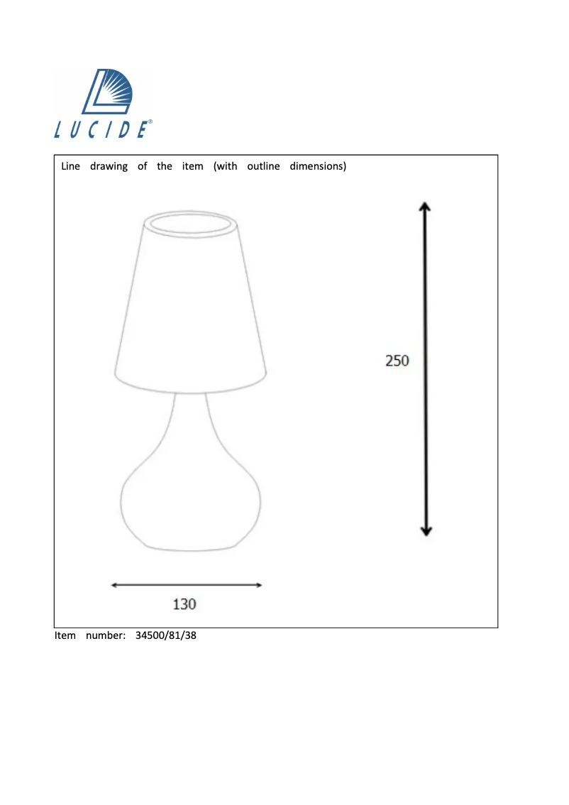 Page n°1 - Manuel utilisateur Lucide Isla 34500/81/38