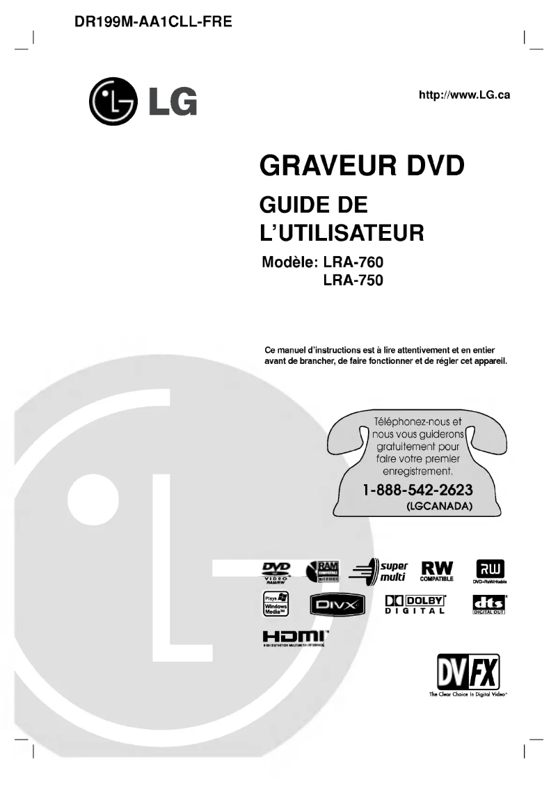 Page n°1 - Manuel utilisateur LG DR199M