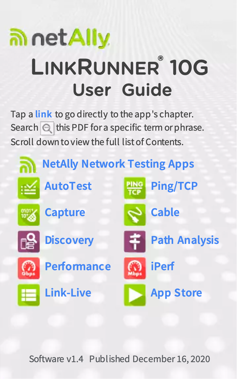 Página 1 del manual Manual de usuario NetAlly LinkRunner 10G