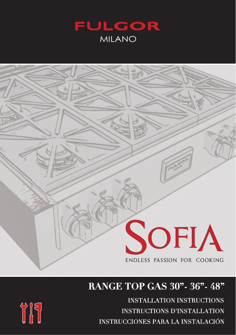 Page 1 de la notice Guide d'installation Fulgor Milano F6GRT304S1