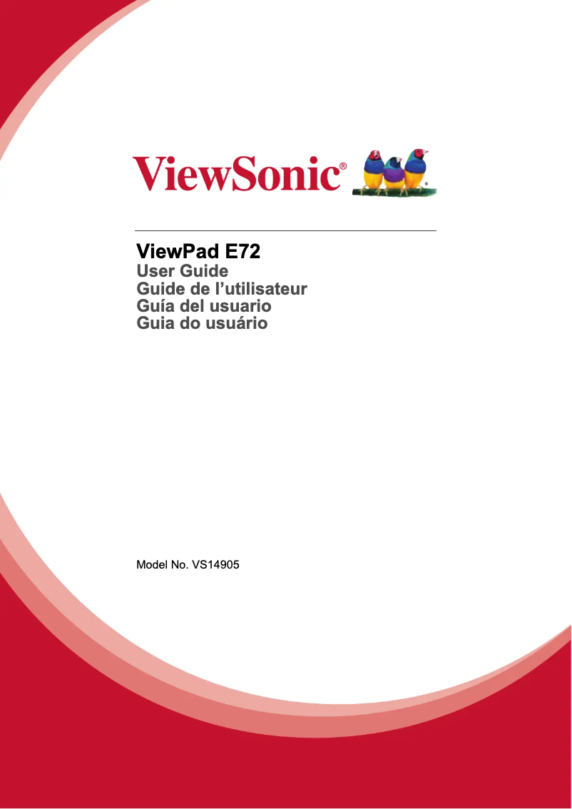 Imagen de la primera página del manual del dispositivo ViewPad E72