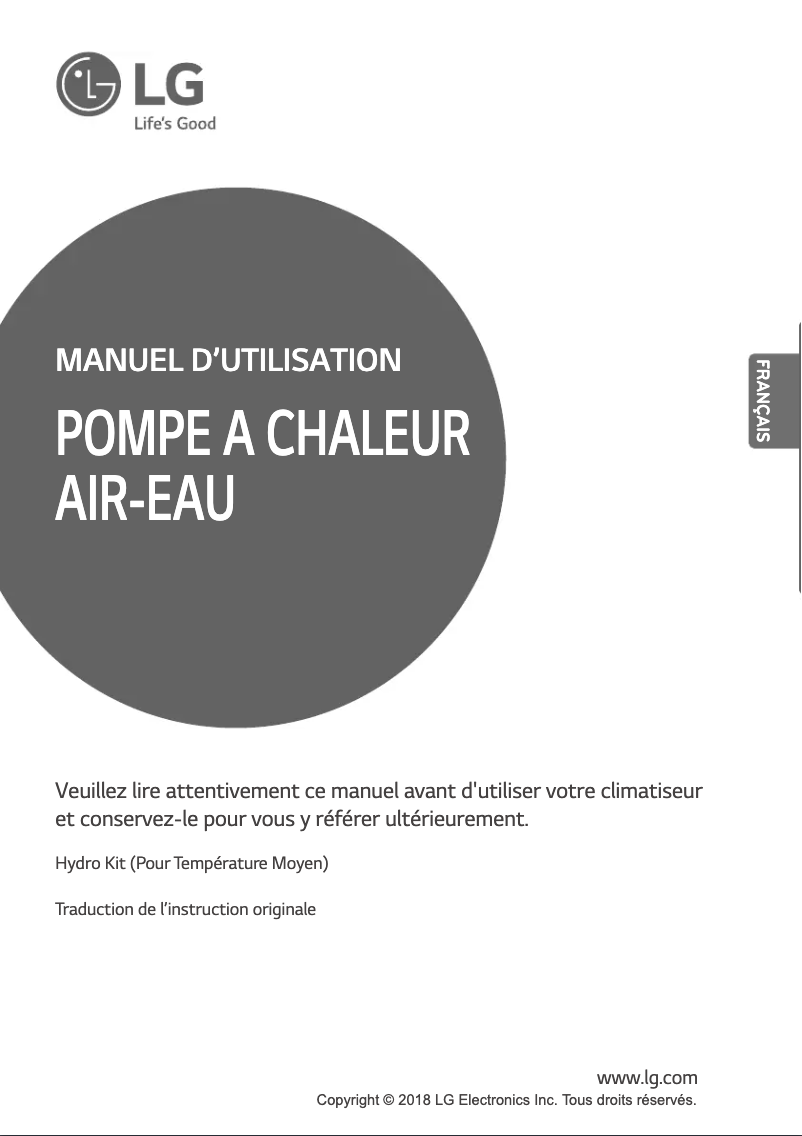 Page n°1 - Manuel utilisateur LG ARNH10GK2A4