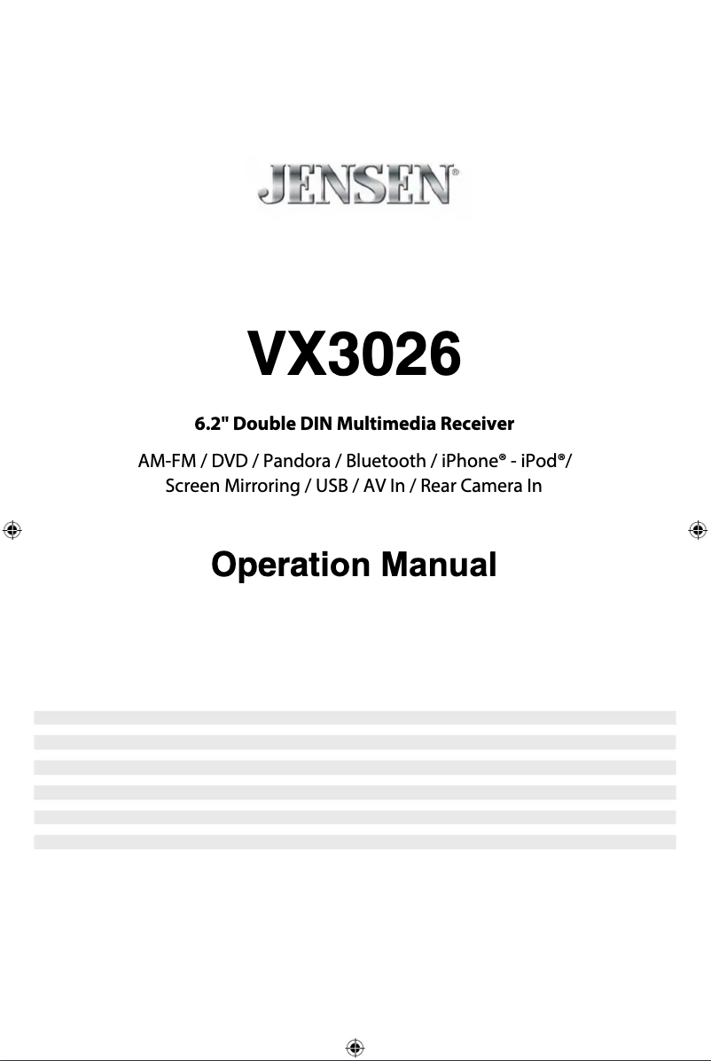 Image de la première page du manuel de l'appareil VX3026
