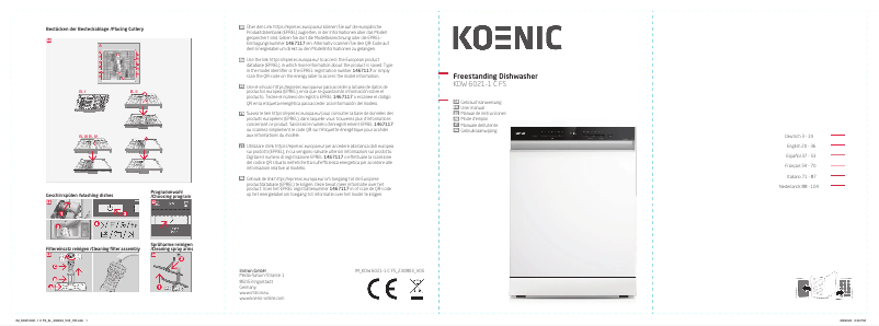 Image de la première page du manuel de l'appareil KDW 6021-1 C FS