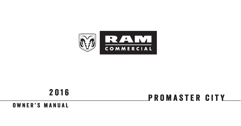Page 1 de la notice Manuel utilisateur RAM Promaster City (2016)