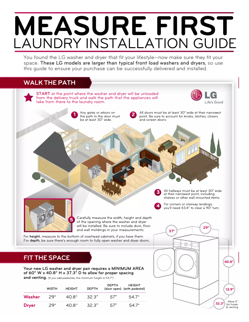 Page n°1 - Guide d'installation LG TrueSteam DLEX8000