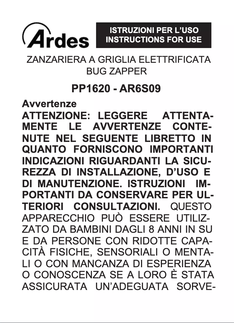 Image de la première page du manuel de l'appareil AR6S03