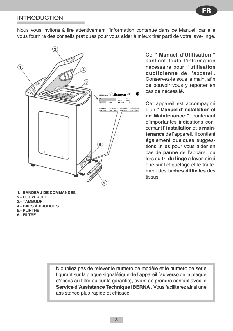 Page n°1 - Manuel utilisateur Iberna LB ITL 40 FR