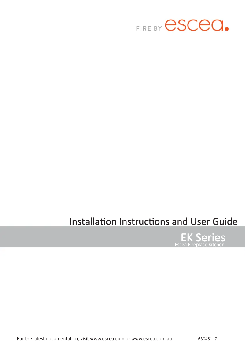 Page n°1 - Manuel utilisateur Escea EK1250