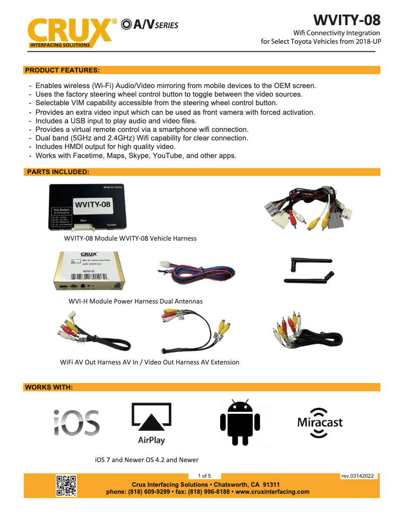 Image de la première page du manuel de l'appareil WVITY-08