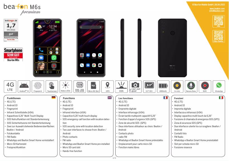 Image de la première page du manuel de l'appareil M6s plus premium