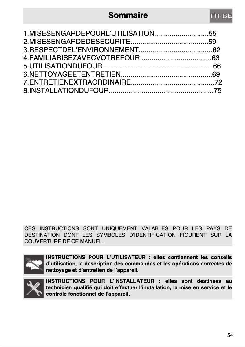 Page 1 de la notice Manuel utilisateur Smeg ALFA43X