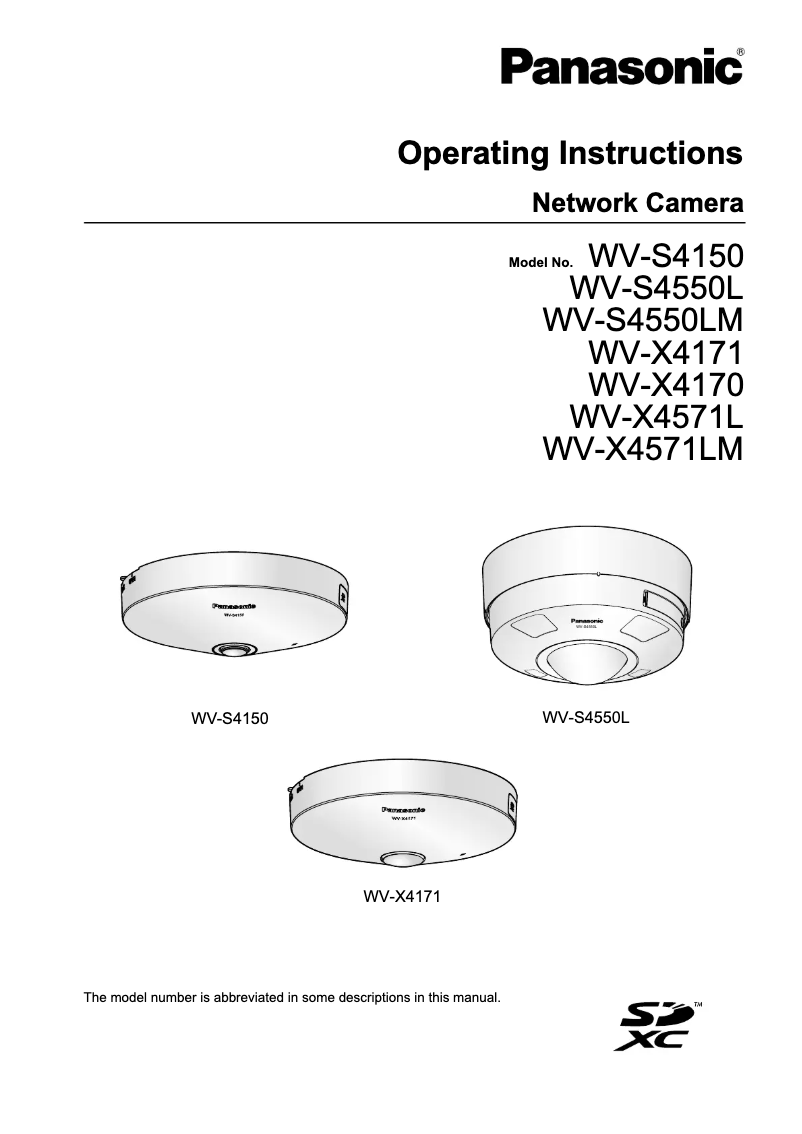 Image de la première page du manuel de l'appareil WV-X4571L