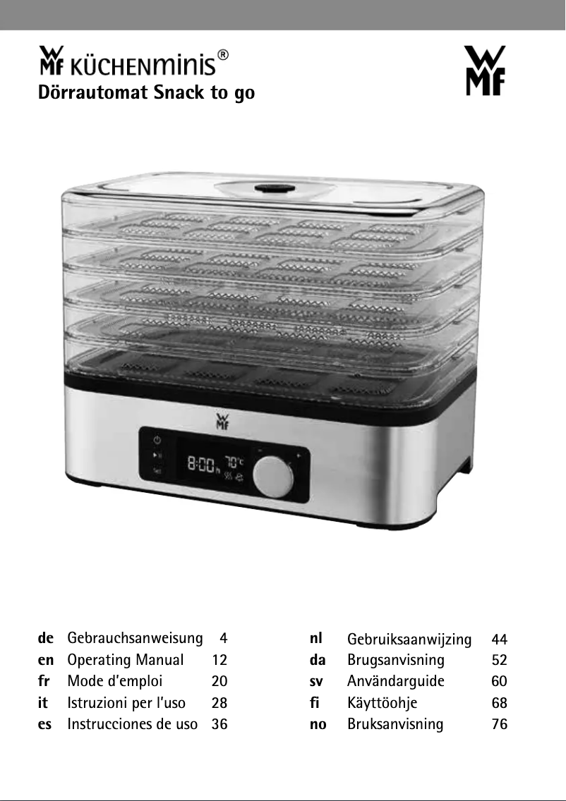 Image de la première page du manuel de l'appareil Snack To-Go