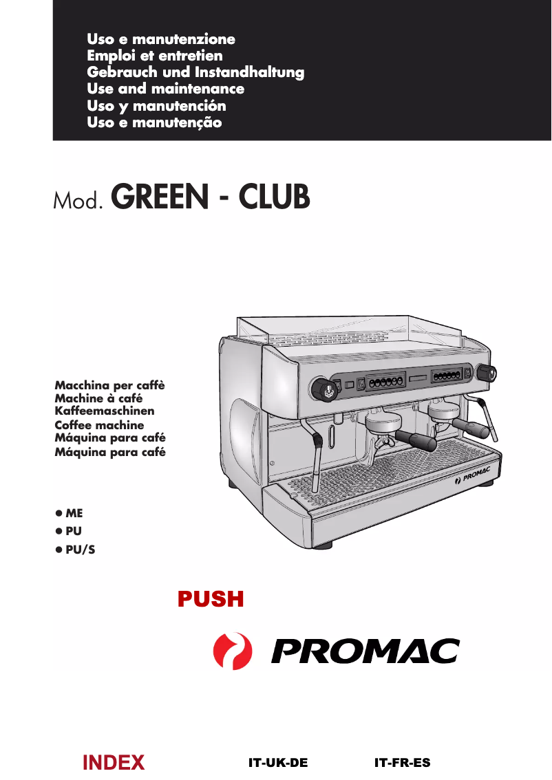 Página 1 del manual Manual de usuario Promac Club ME