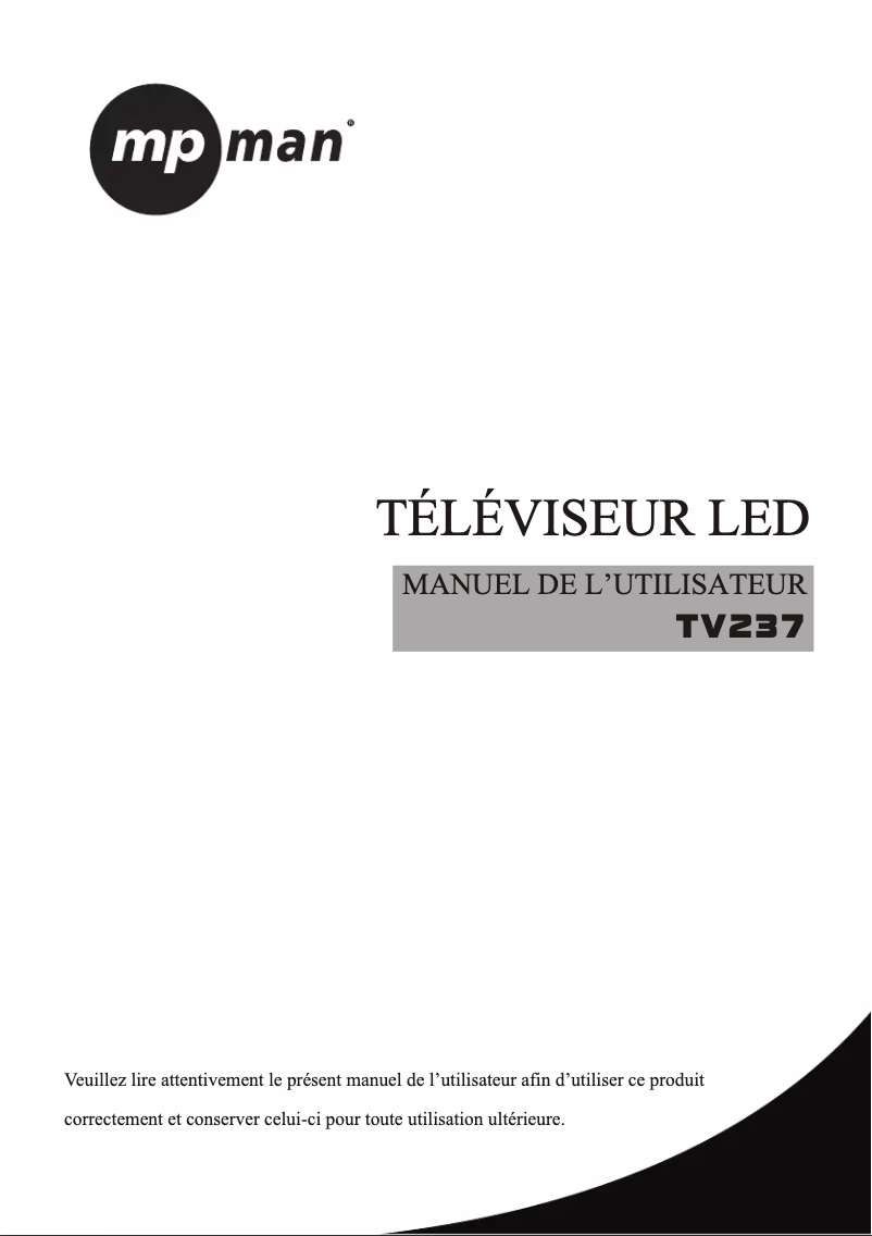 Page n°1 - Manuel utilisateur Mpman 237
