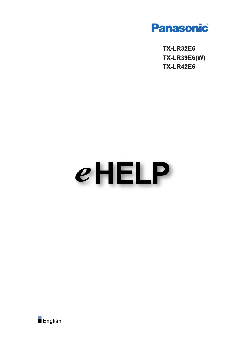 Page 1 de la notice Manuel utilisateur Panasonic Viera TX-LR32E6