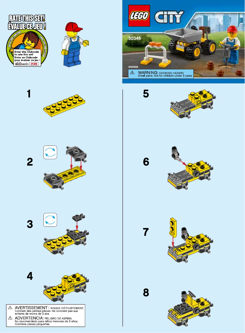 Page 1 de la notice Manuel utilisateur Lego City Dumper 30348