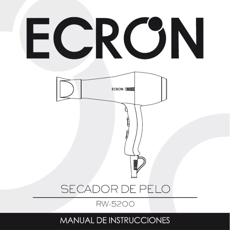 Page 1 de la notice Manuel utilisateur Ecron RW5200