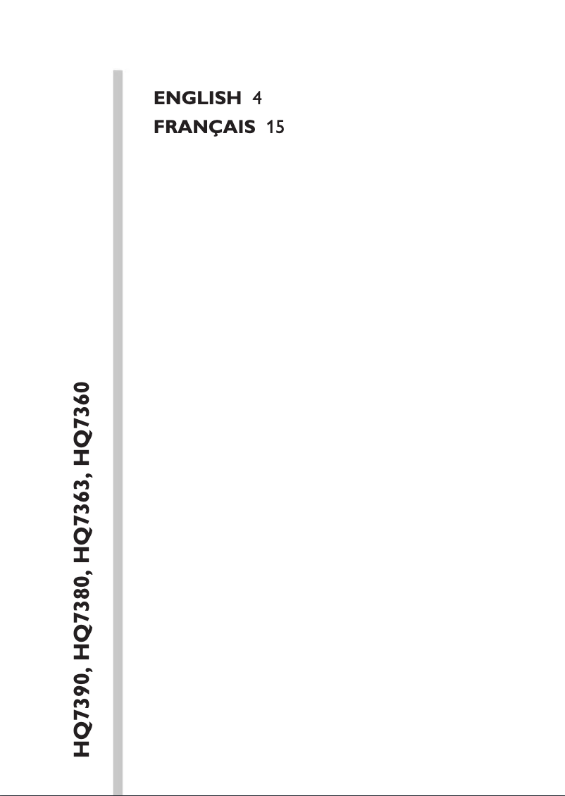 Page n°1 - Manuel utilisateur Philips Norelco 7000 Series HQ7363