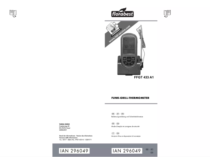 Imagen de la primera página del manual del dispositivo FFGT 433 A1