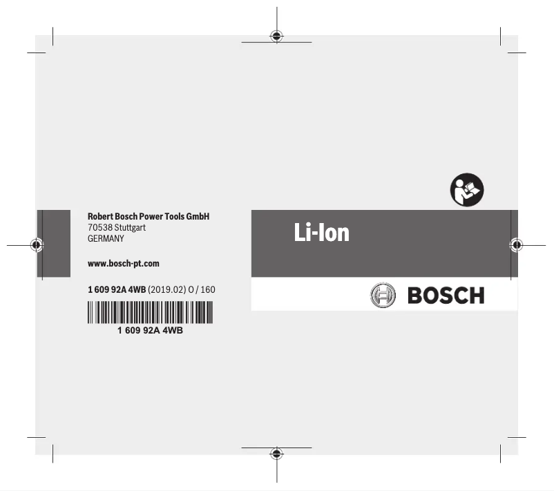 Page 1 de la notice Manuel utilisateur Bosch GBA 36V