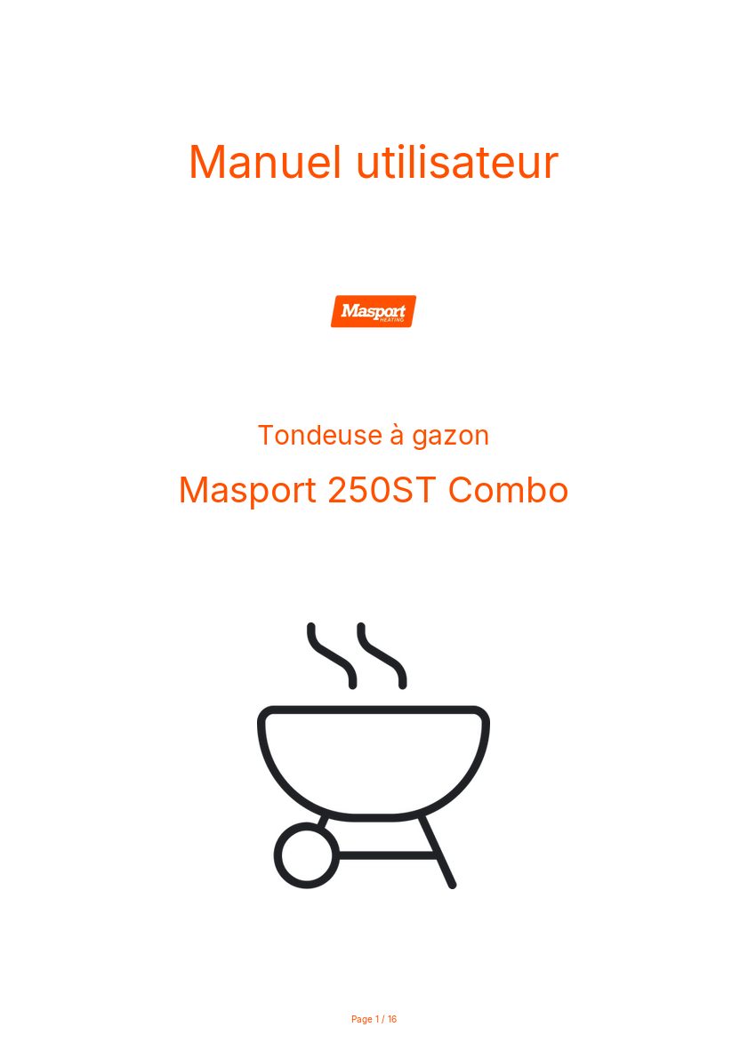 Page n°1 - Manuel utilisateur Masport 250ST Combo