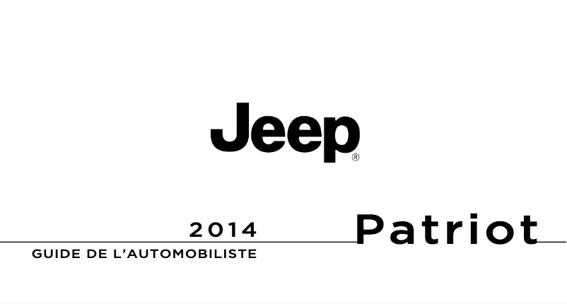 Page n°1 - Manuel utilisateur Jeep Patriot (2014)