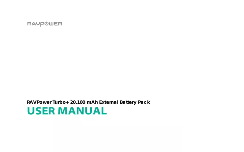Page n°1 - Manuel utilisateur RAVPower RP-PB043
