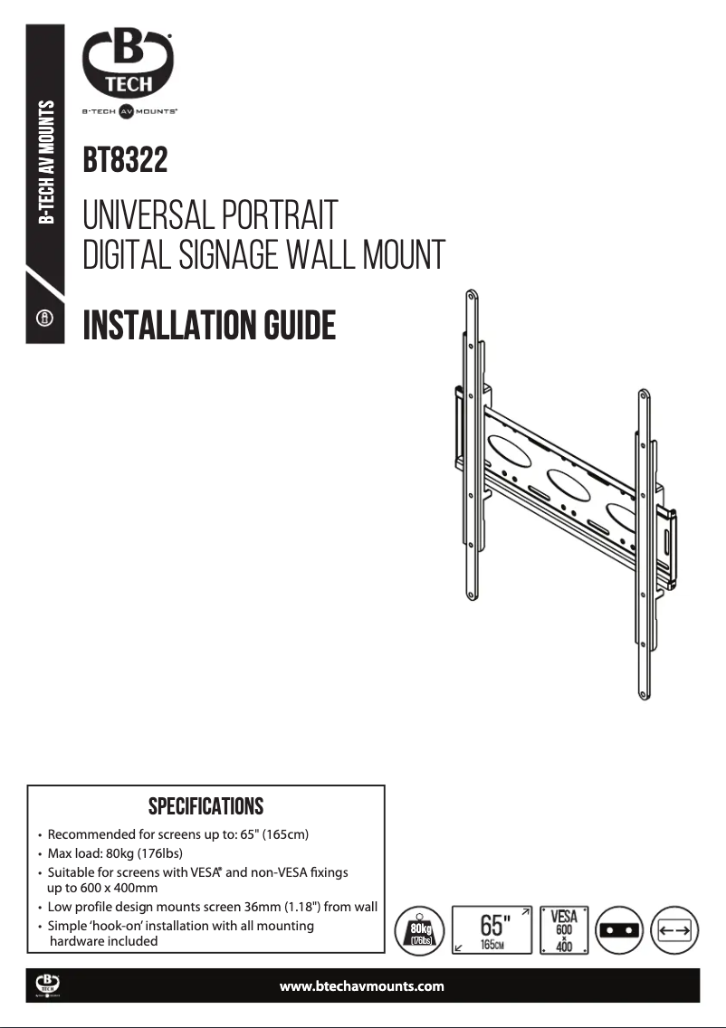 Page n°1 - Manuel utilisateur B-Tech BT8322