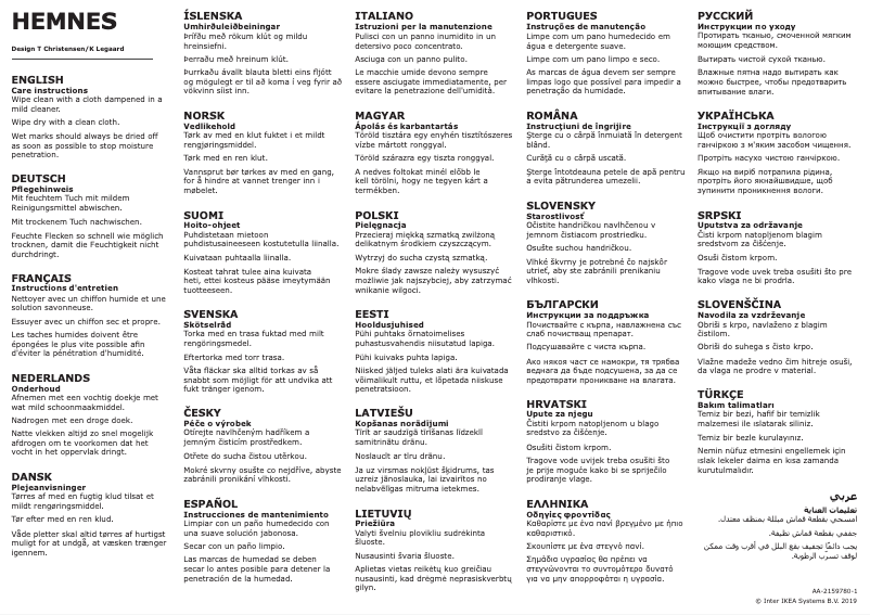 Page 1 de la notice Manuel utilisateur Ikea HEMNES 502.236.25