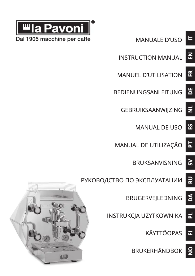 Page n°1 - Manuel utilisateur la Pavoni Diamantina 230V