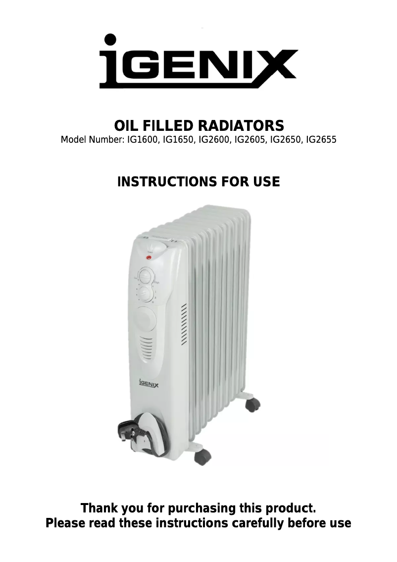 Página 1 del manual Manual de usuario Igenix IG1650