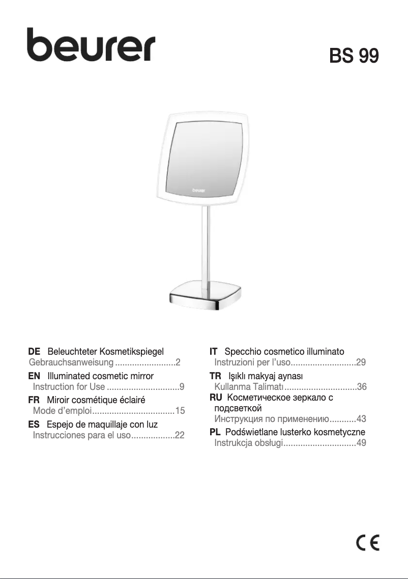 Page 1 de la notice Manuel utilisateur Beurer BS 99