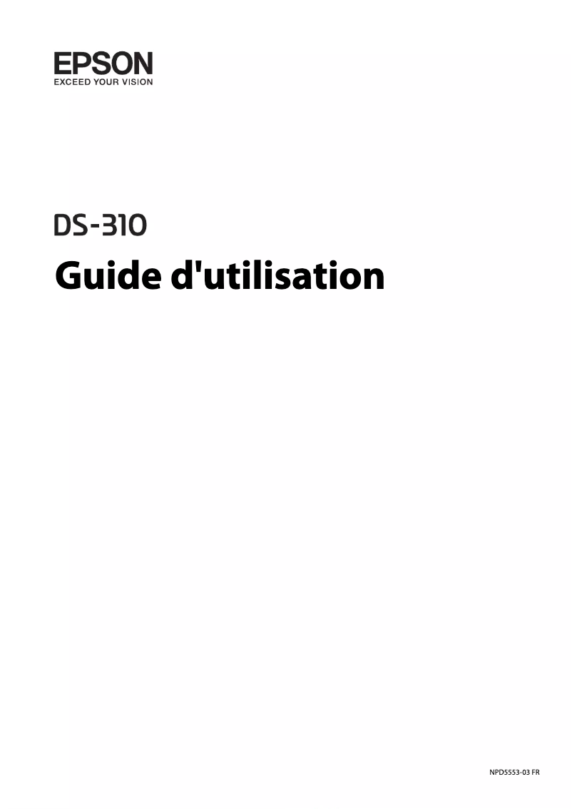 Page 1 de la notice Manuel utilisateur Epson Workforce DS-310