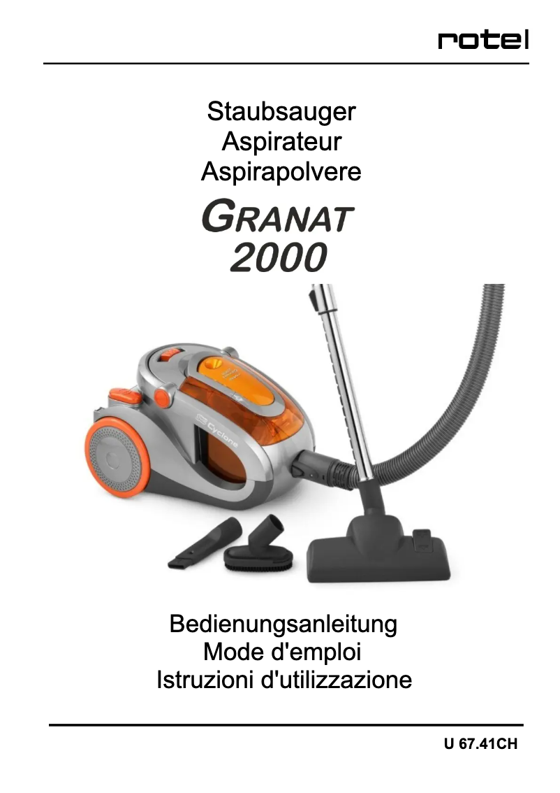 Page 1 de la notice Manuel utilisateur Rotel Granat 2000