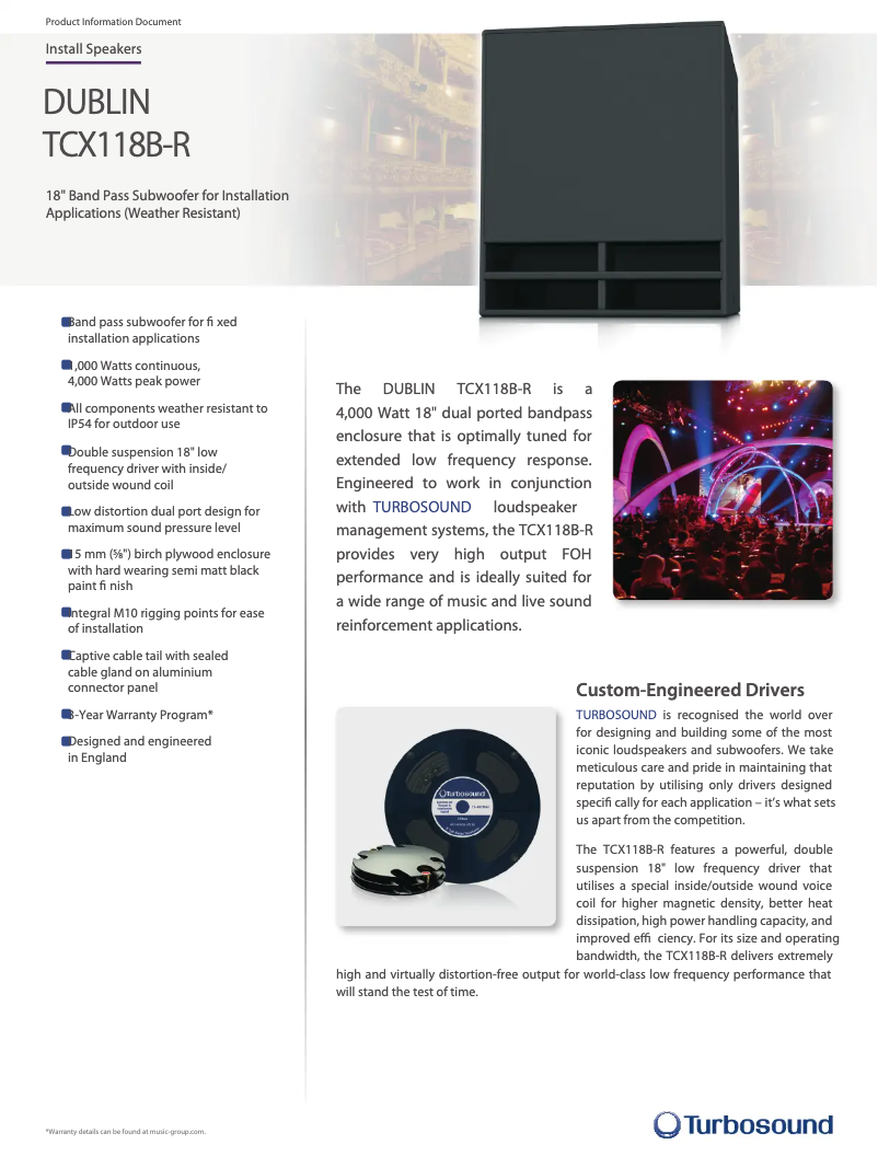 Page n°1 - Fiche technique Turbosound TCX118B-R