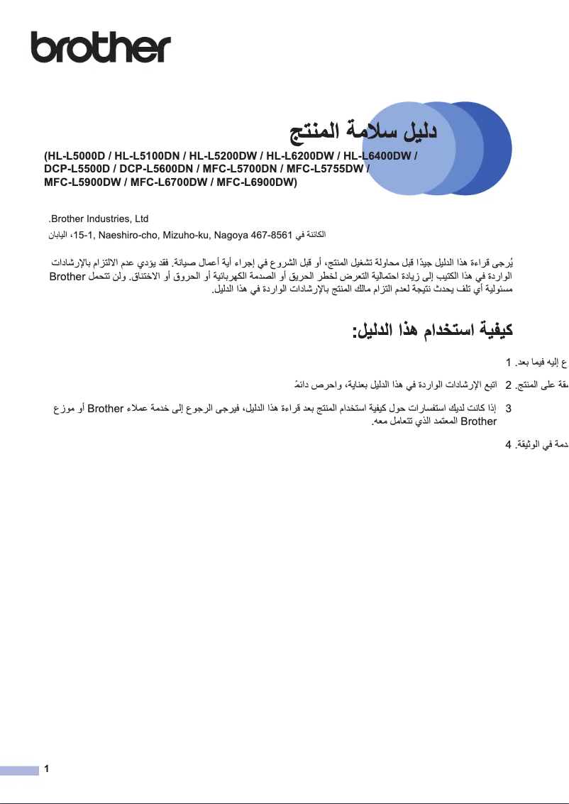 Page n°1 - Instructions de sécurité Brother MFC-L6900DW