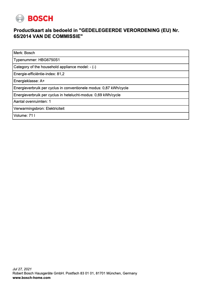 Image de la première page du manuel de l'appareil HBG6750S1