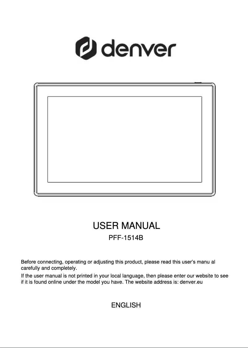 Imagen de la primera página del manual del dispositivo PFF-1514