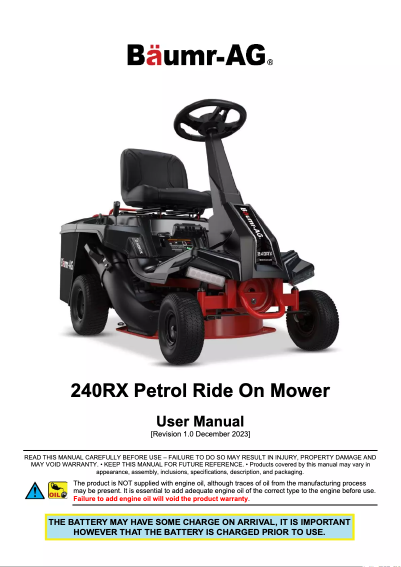 Image de la première page du manuel de l'appareil 240RX