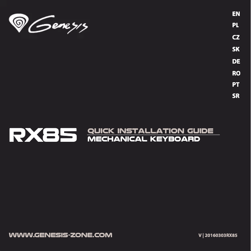 Image de la première page du manuel de l'appareil RX85