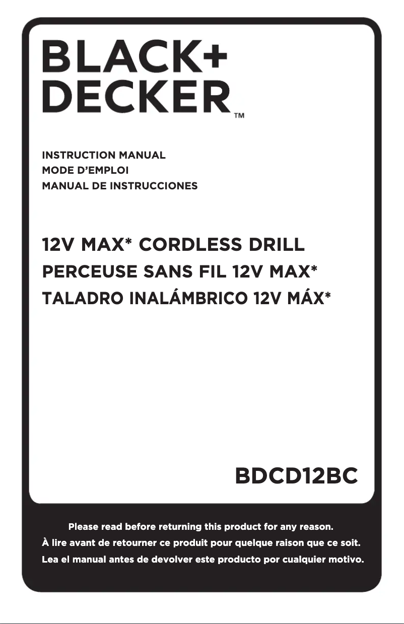 Image de la première page du manuel de l'appareil BDCD12BC